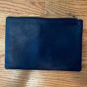 Madewell navy blue leather card pouch